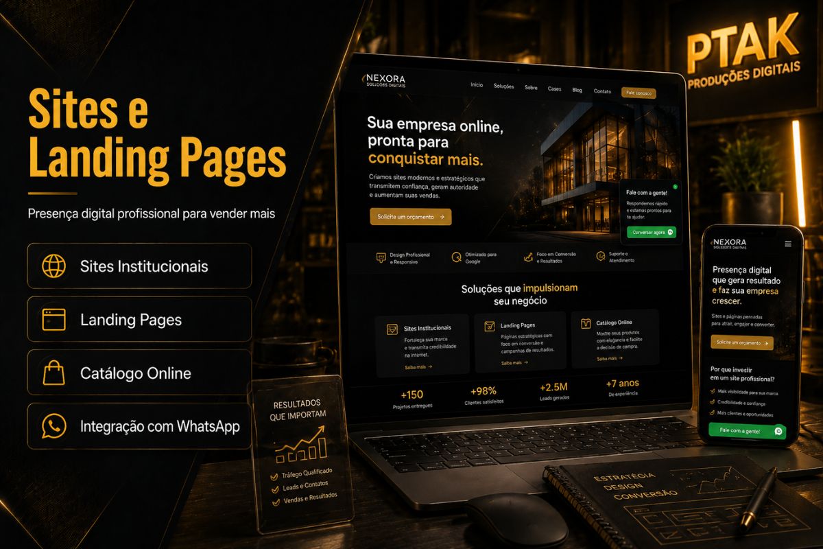 Criação de sites profissionais e landing pages